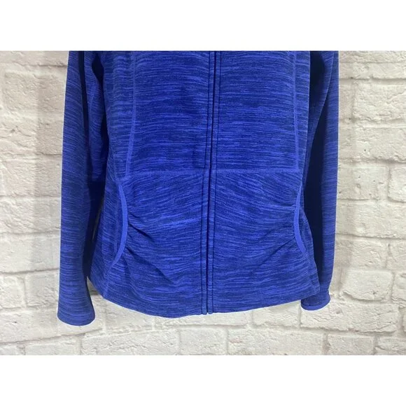 The North Face Fleece Jacket Womens Large Cobalt Zipper Hood Pockets - Picture 11 of 15